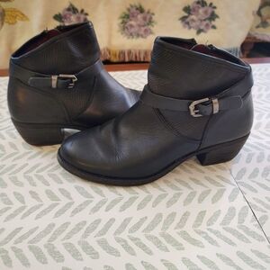 Black Leather Ankle Boots